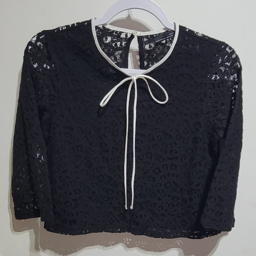 Zara Black Lace Crop Top